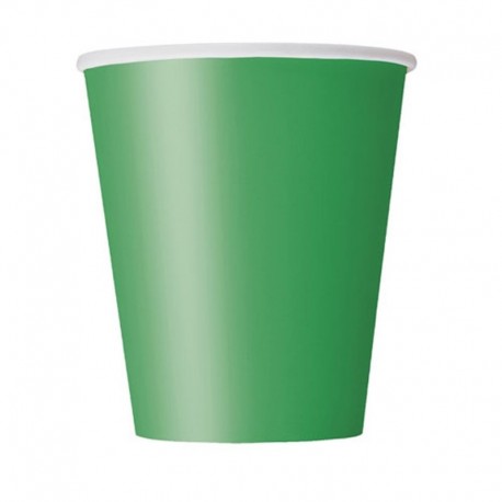 Bicchieri in Carta Verde Smeraldo 14 pezzi 270 ml