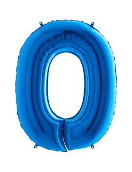 Palloncino Numero 0 Blu in Mylar cm 101