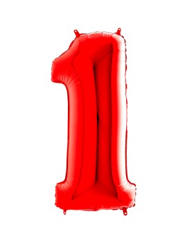 Palloncino Numero 1 Rosso in Mylar cm 101