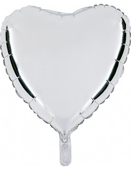 Palloncino Cuore Argento in Mylar cm 46