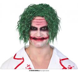 Parrucca Verde Riccia Buffone Spaventoso Mostro Joker