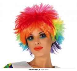 Parrucca Corta Colorata Multicolor Clown Punk Rock
