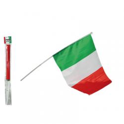 Bandiera Italia Italiana30x45 cm in Tessuto con astina di Plastica lunga 60 cm