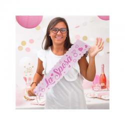 Fascia Rosa in carta Glitterata La Sposa Addio Al Nubilato Bride to Be