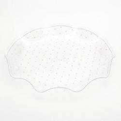 Vassoio Contenitore in Plastica Trasparente Riutilizzabile con Pois Bianchi 32 cm