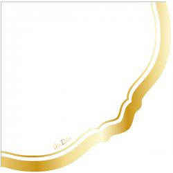 Tovaglioli in Carta Liberty Bianco con Bordo Oro Metallizzato Smerlato Tavola Natale 16 pezzi 33x33 cm