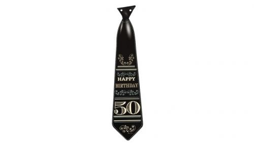 Cravatta in Cartoncino Compleanno 50 Anni con Nastro 4 pezzi