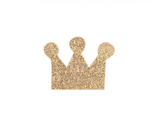 Adesivi Glitterati a forma di Corona Glitter Oro 20 pezzi 3,5x2,5 cm accessori Bomboniere