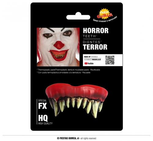 Dentiera Denti Horror Dracula Zombie con pasta Termoplastica