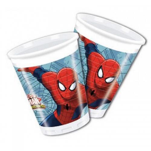 Bicchieri in Plastica Spider Man 8 pezzi 200 ml