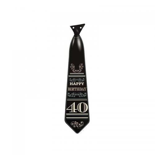 Cravatta in Cartoncino Compleanno 40 Anni con Nastro 4 pezzi