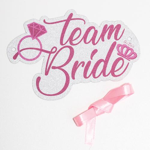 Collana Team Bride 4 pezzi Glitter Rosa Sposa Addio al Nubilato