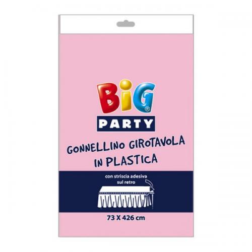 Gonnellino Girotavola in Plastica Rosa 73 x 426 cm