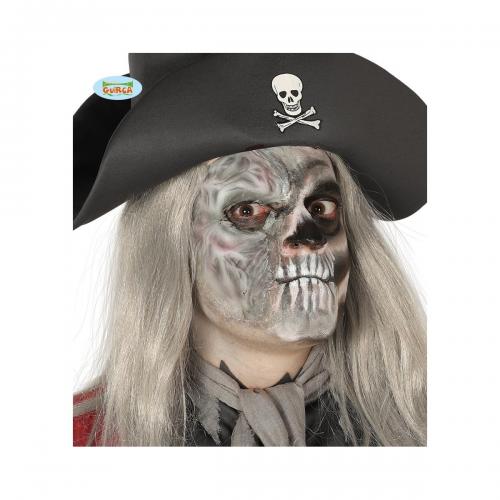 Cicatrice Mezza Faccia Grigia Zombie Pirata effetti speciali Horror Halloween con adesivo